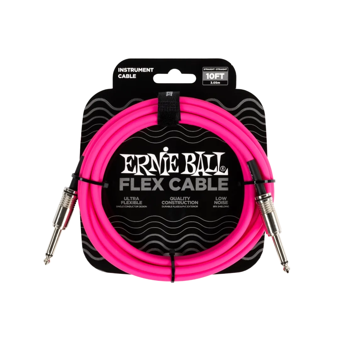 Ernie Ball 6413EB Flex Instrument Cable Straight/Straight (Pink) - 10 ft