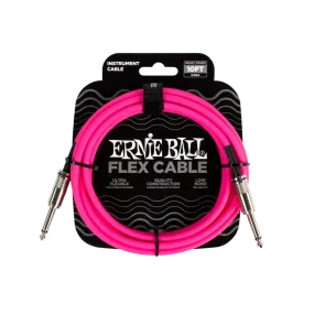 Ernie Ball 6413EB Flex Instrument Cable Straight/Straight (Pink) - 10 ft