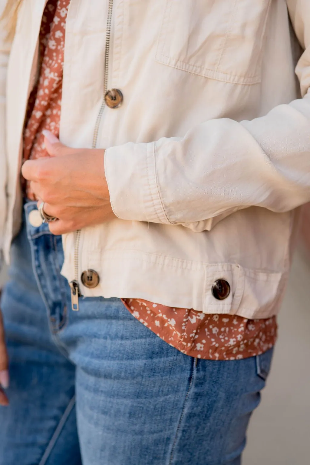 Everyday Button Accent Jacket