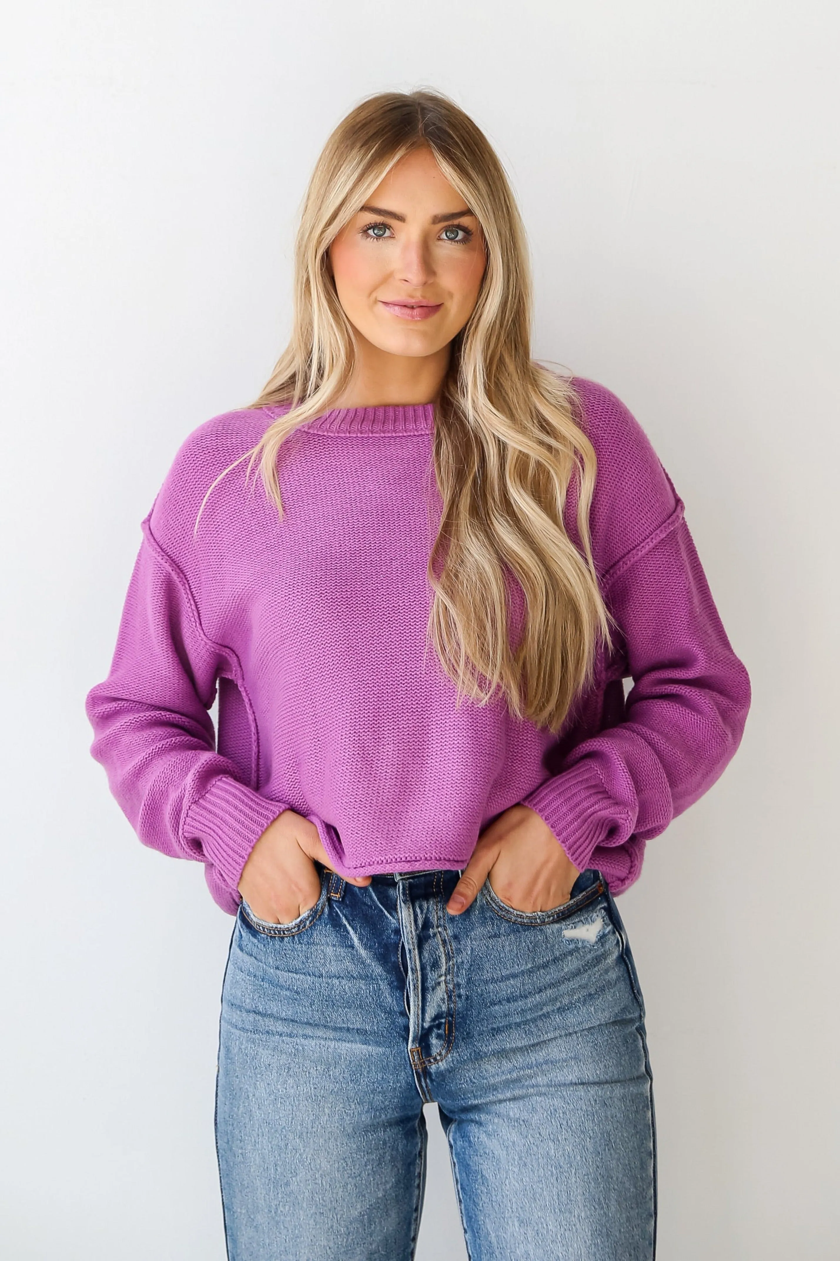 FINAL SALE - Comfy Moments Purple Oversized Sweater