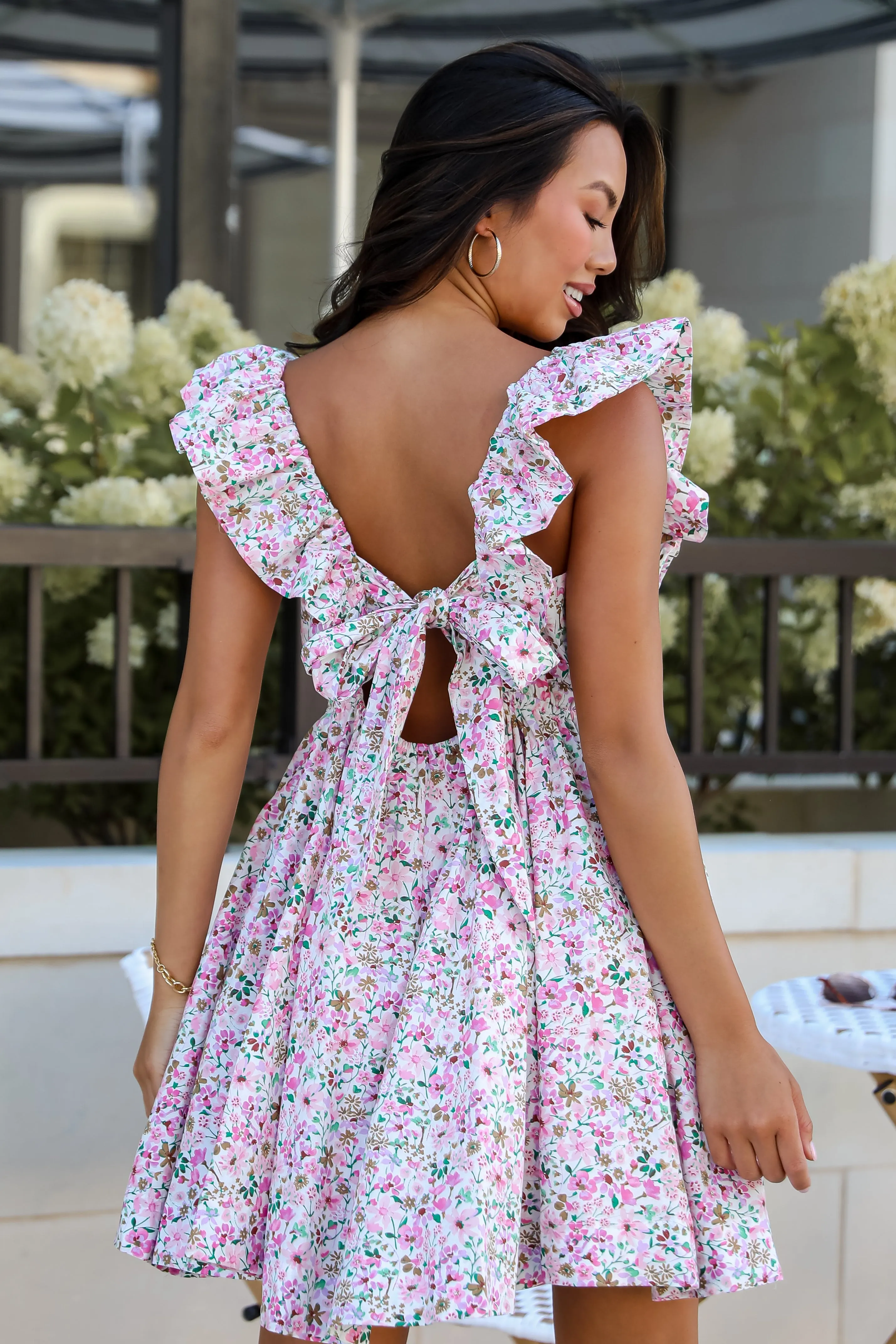 FINAL SALE - Exclusive Sweetness Pink Floral Ruffle Mini Dress