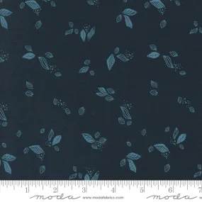 Folk & Lore Peacoat Leaf Twirl Yardage by Fancy That Design House for Moda Fabrics