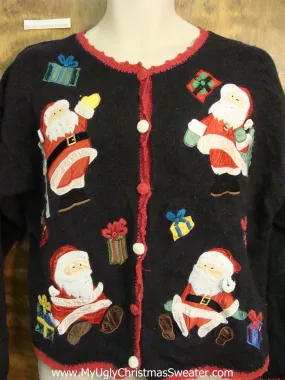 Four Santas Cheesy Christmas Jumper Sweater