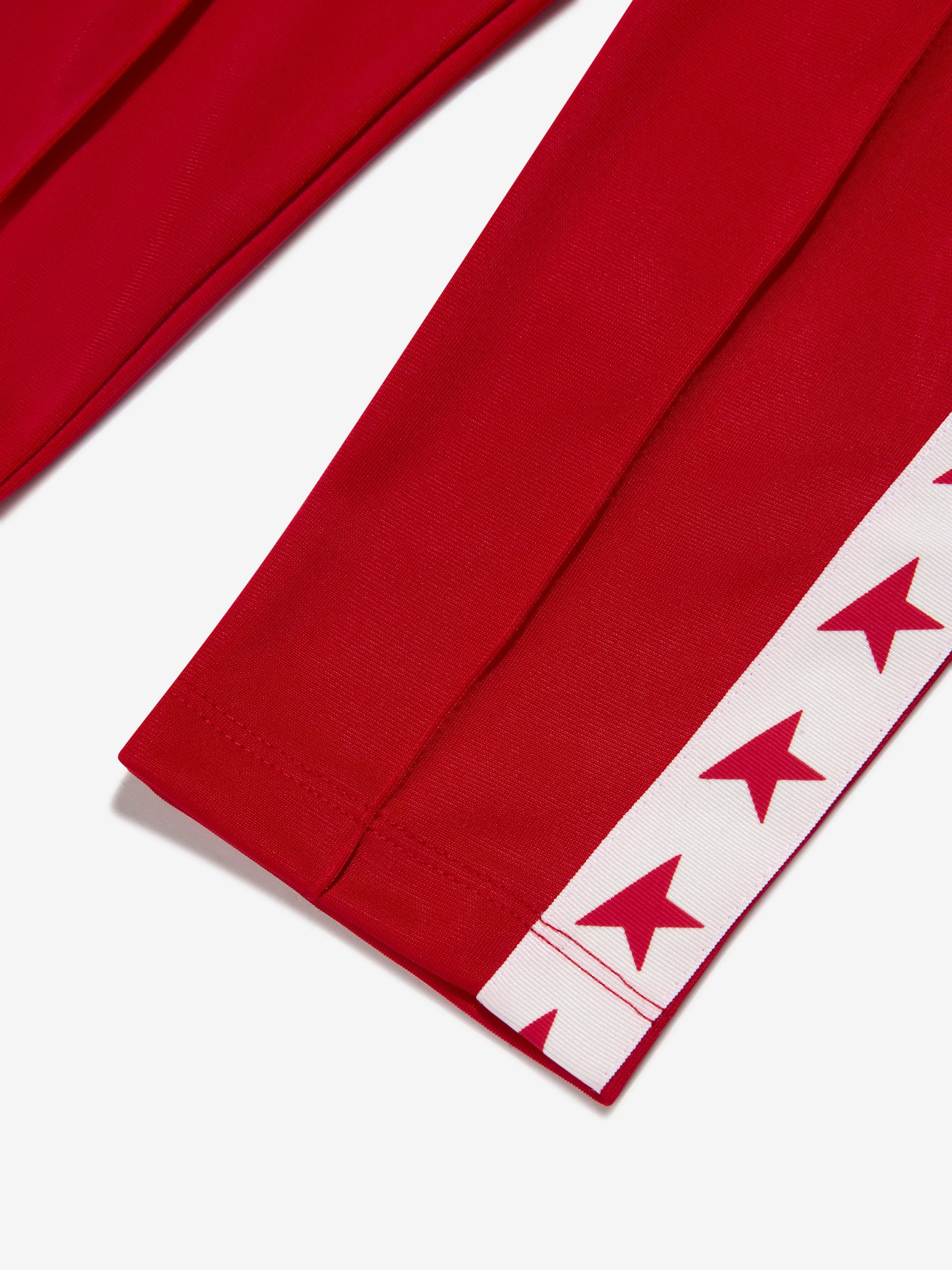 Golden Goose Kids Technical Jersey Star Band Tapered Joggers in Red