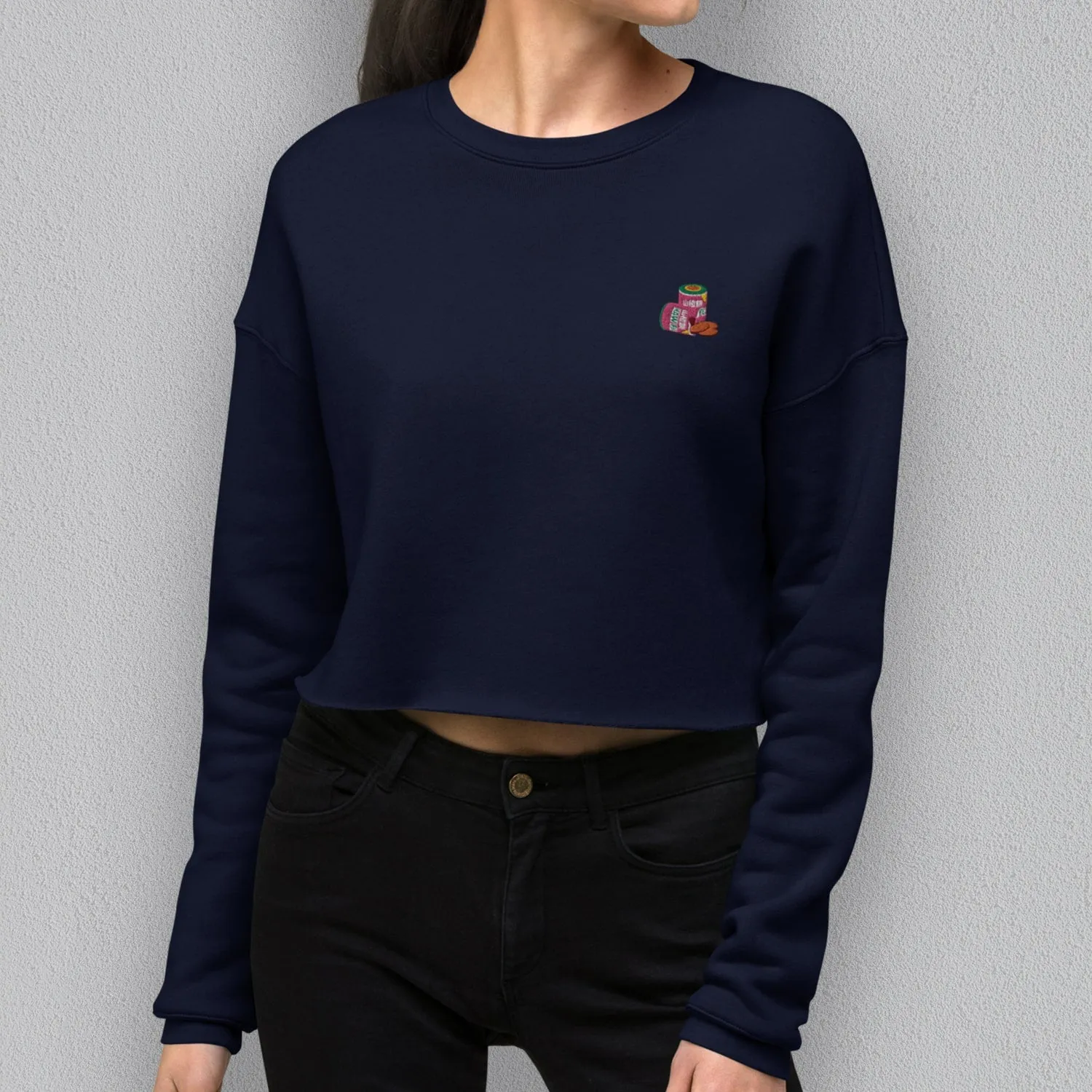 Haw Flakes Embroidered Crop Sweatshirt