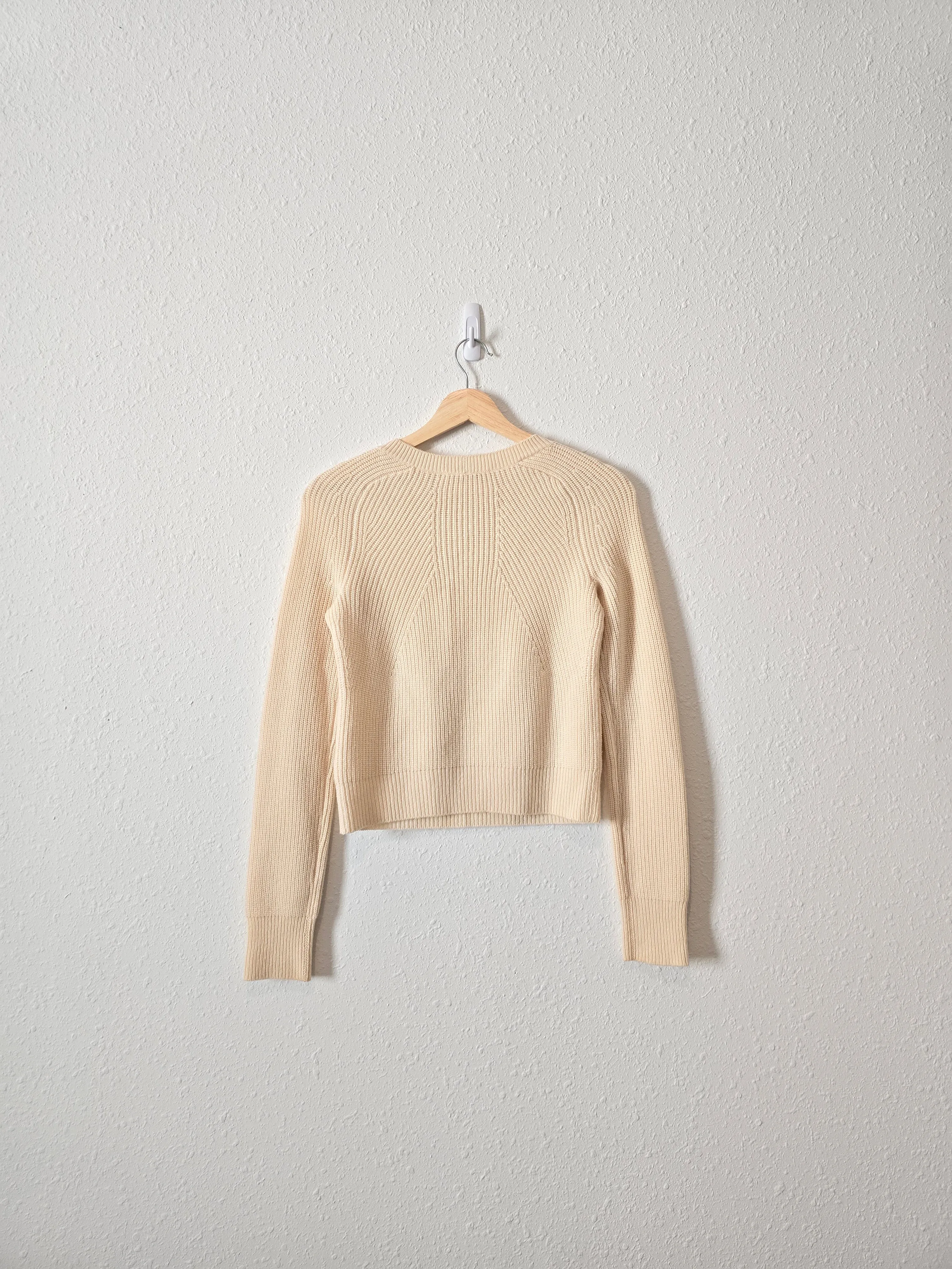 Helmut Lang Cream Crop Sweater (XS)