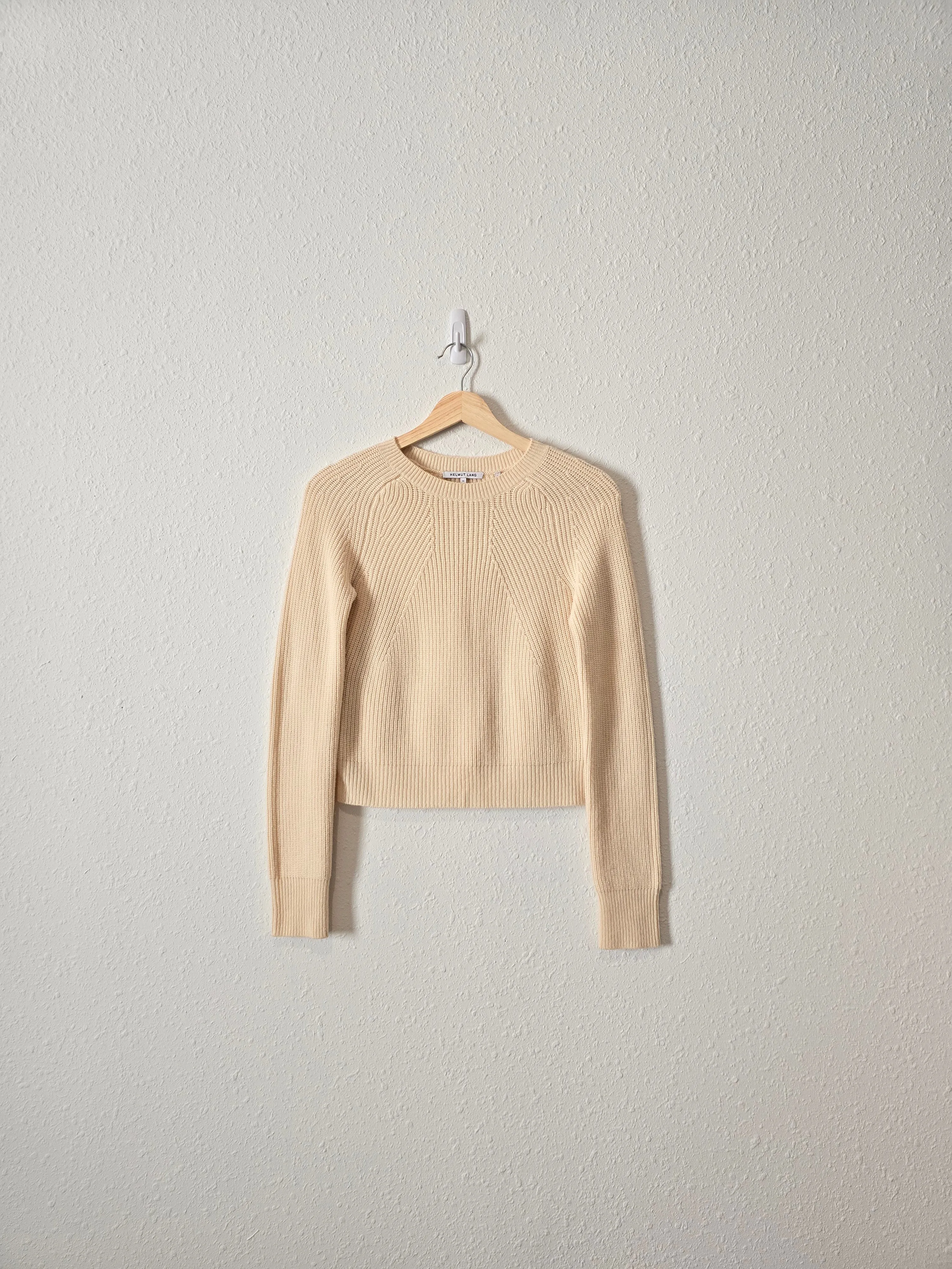 Helmut Lang Cream Crop Sweater (XS)