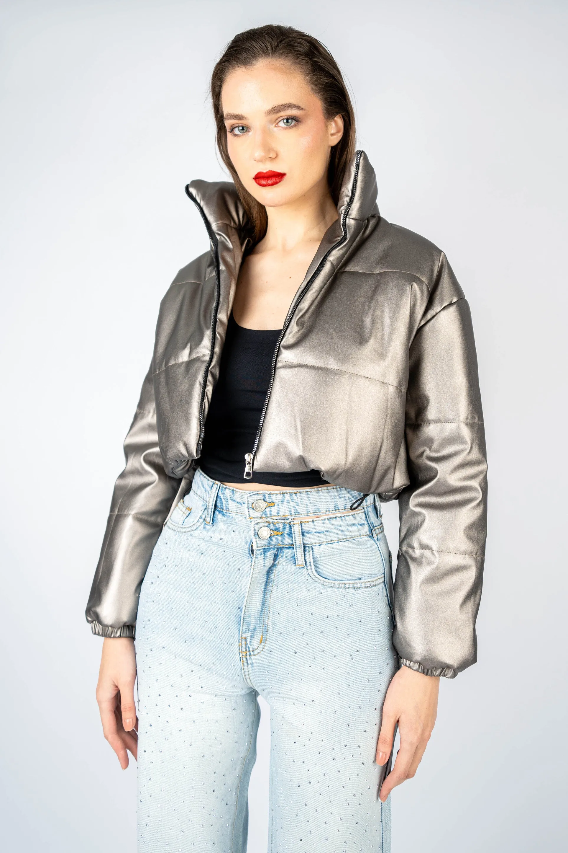 Iron Metallic Puffer Jacket