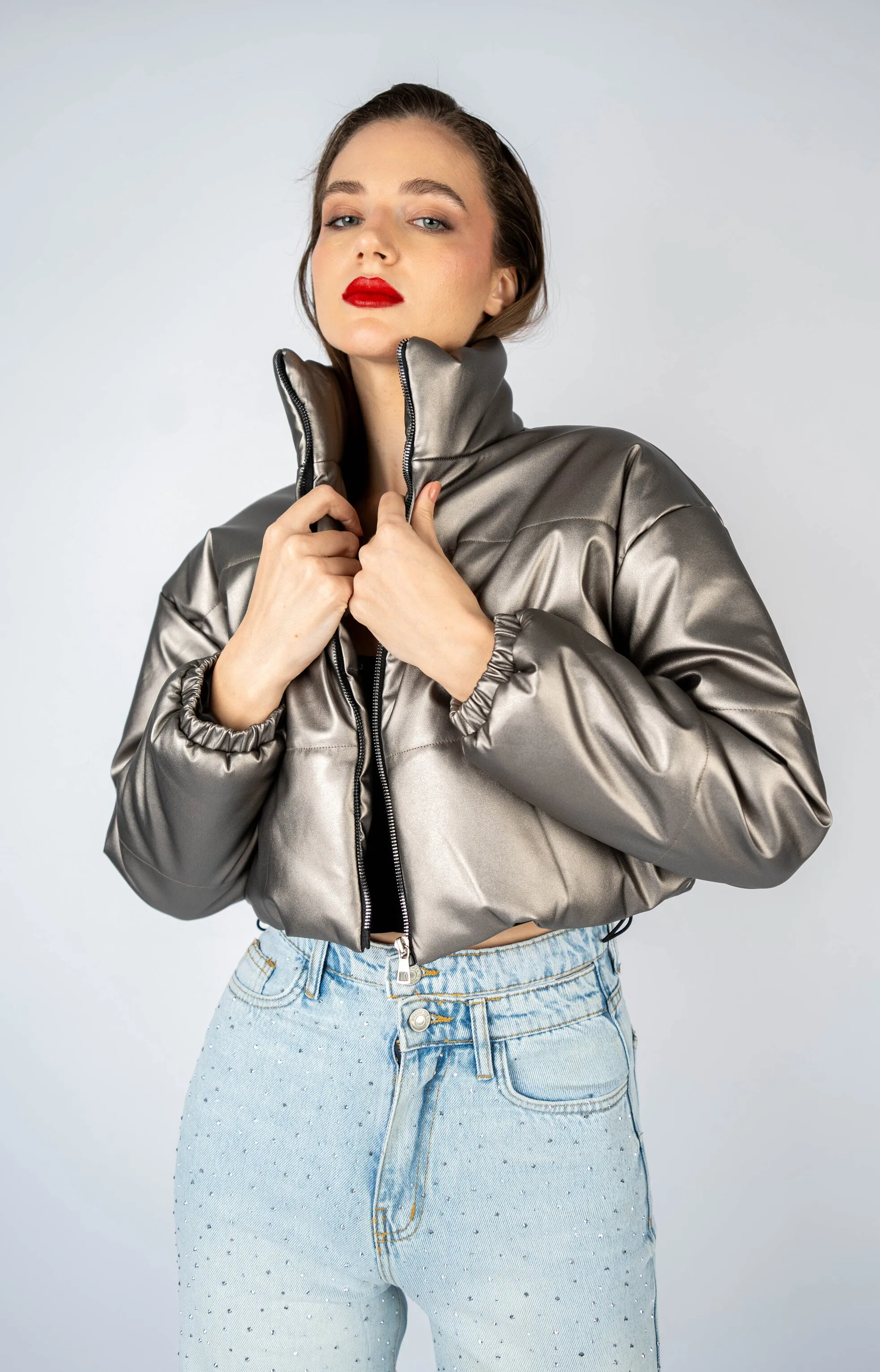 Iron Metallic Puffer Jacket