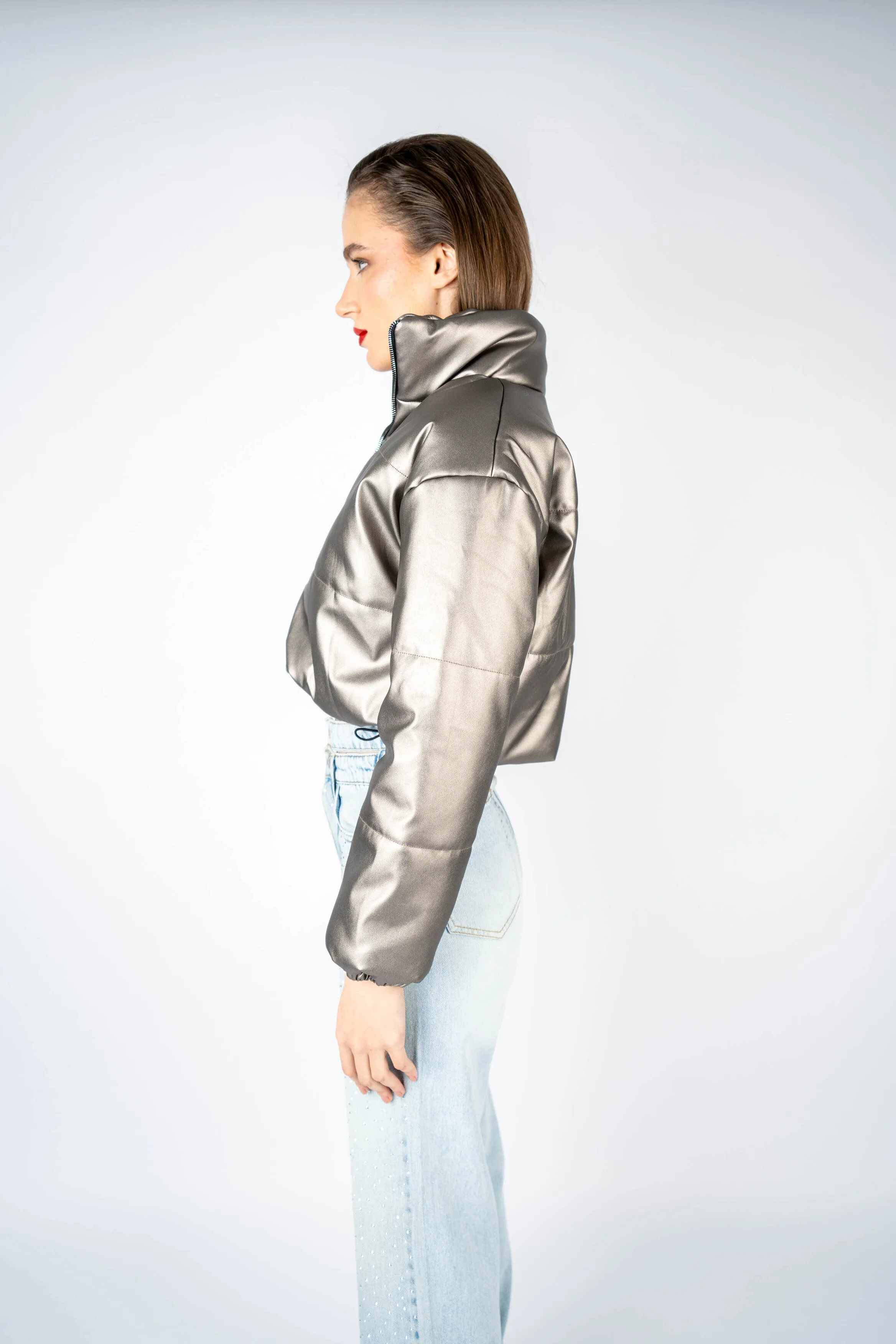 Iron Metallic Puffer Jacket