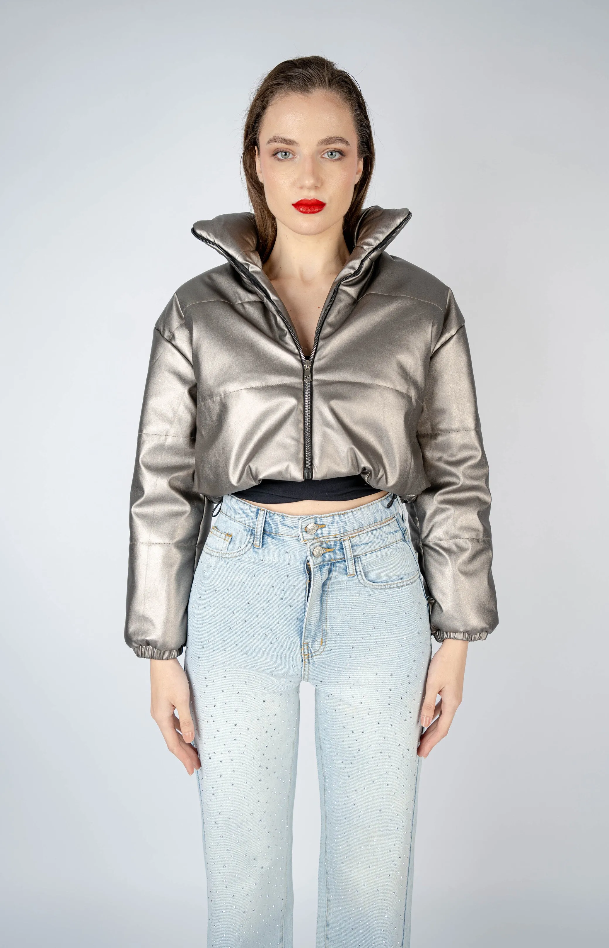 Iron Metallic Puffer Jacket