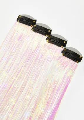 Joy Iridescent Hair Tinsel Clip In Extensions