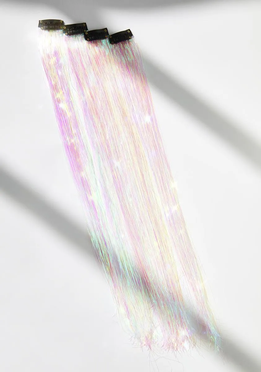 Joy Iridescent Hair Tinsel Clip In Extensions