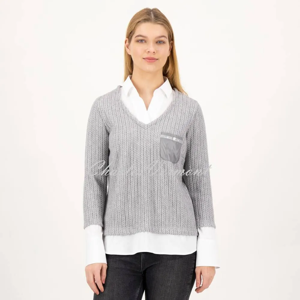 Just White Two-in-One Sweater Blouse - Style C2179