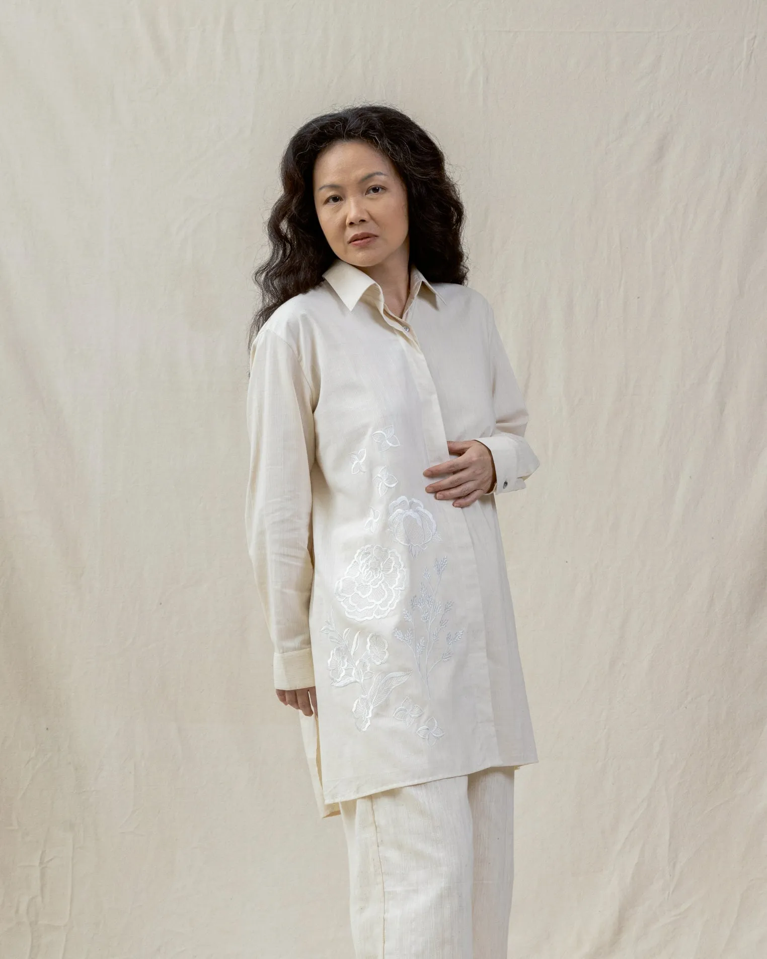 KAPAS - Embroidered Oversized Shirt (Gender Neutral)