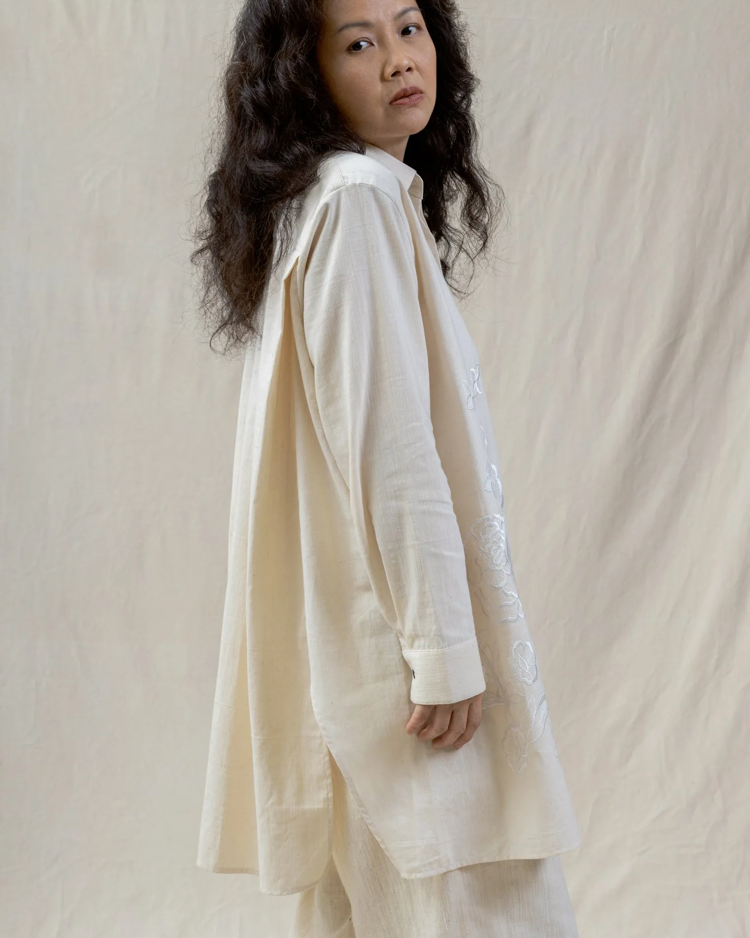 KAPAS - Embroidered Oversized Shirt (Gender Neutral)