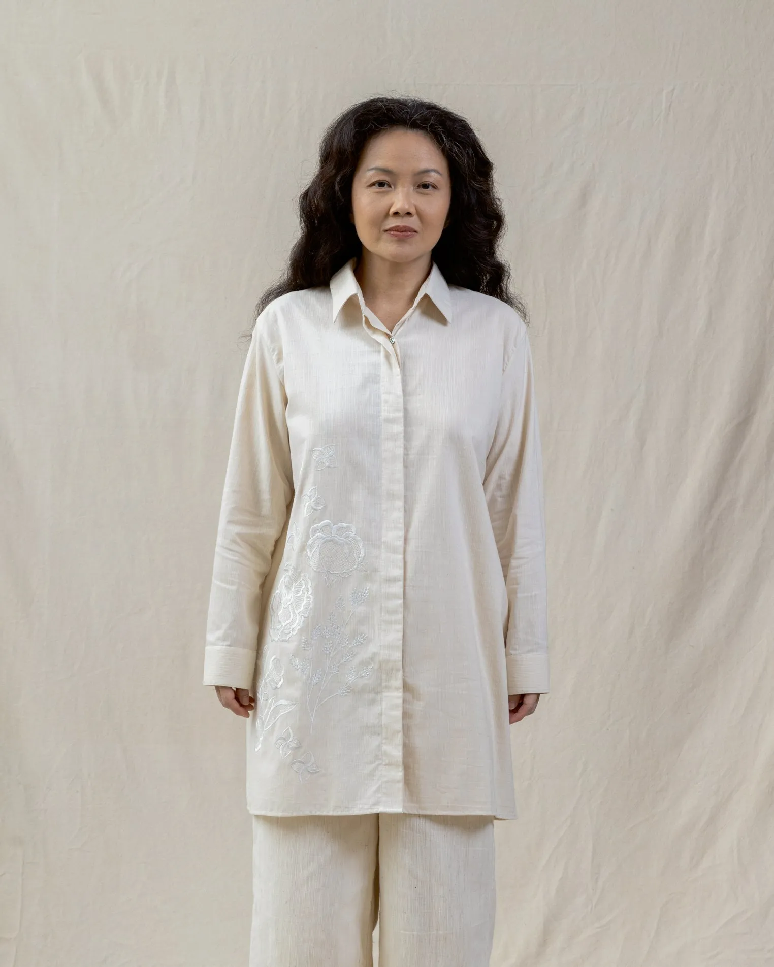 KAPAS - Embroidered Oversized Shirt (Gender Neutral)