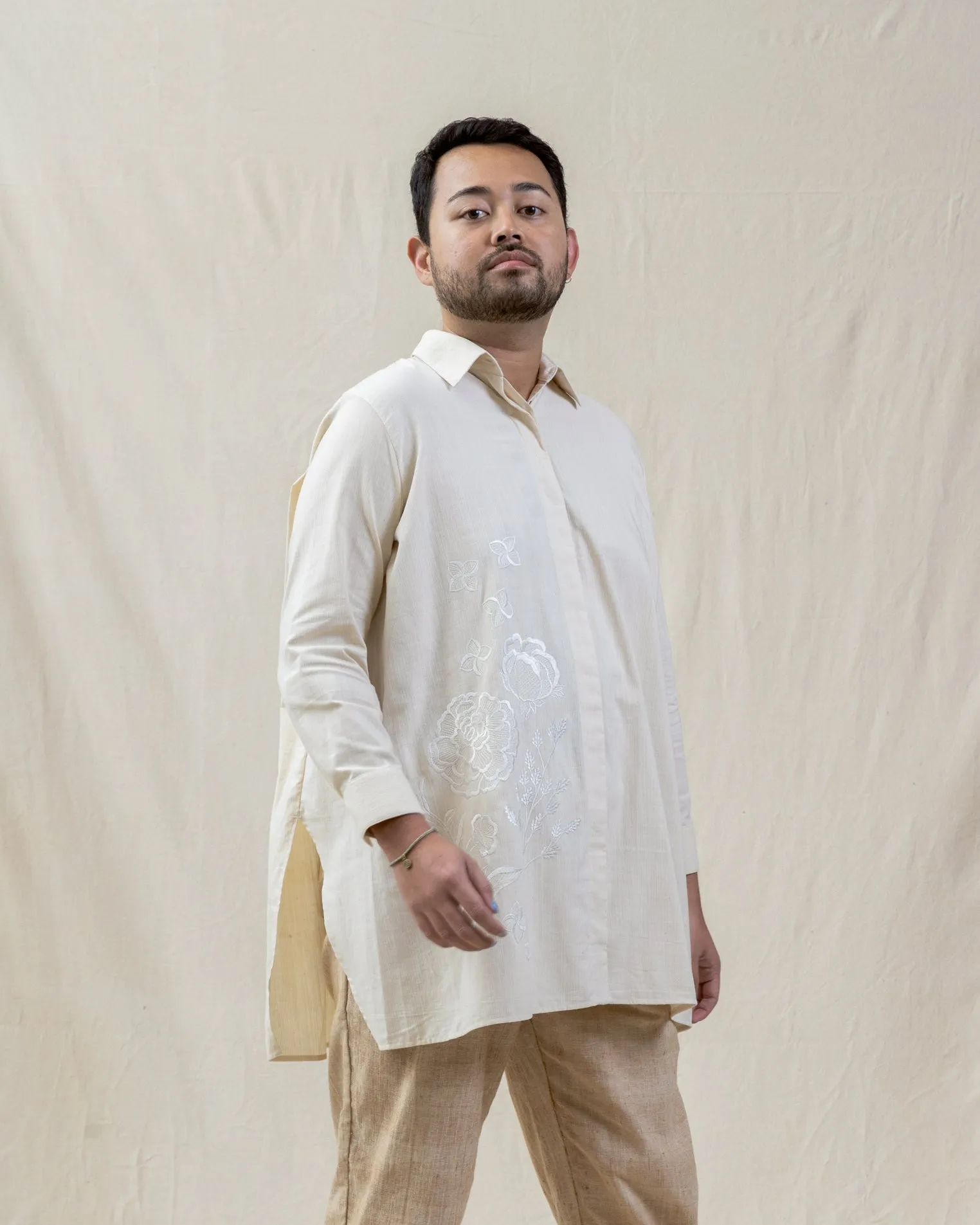 KAPAS - Embroidered Oversized Shirt (Gender Neutral)