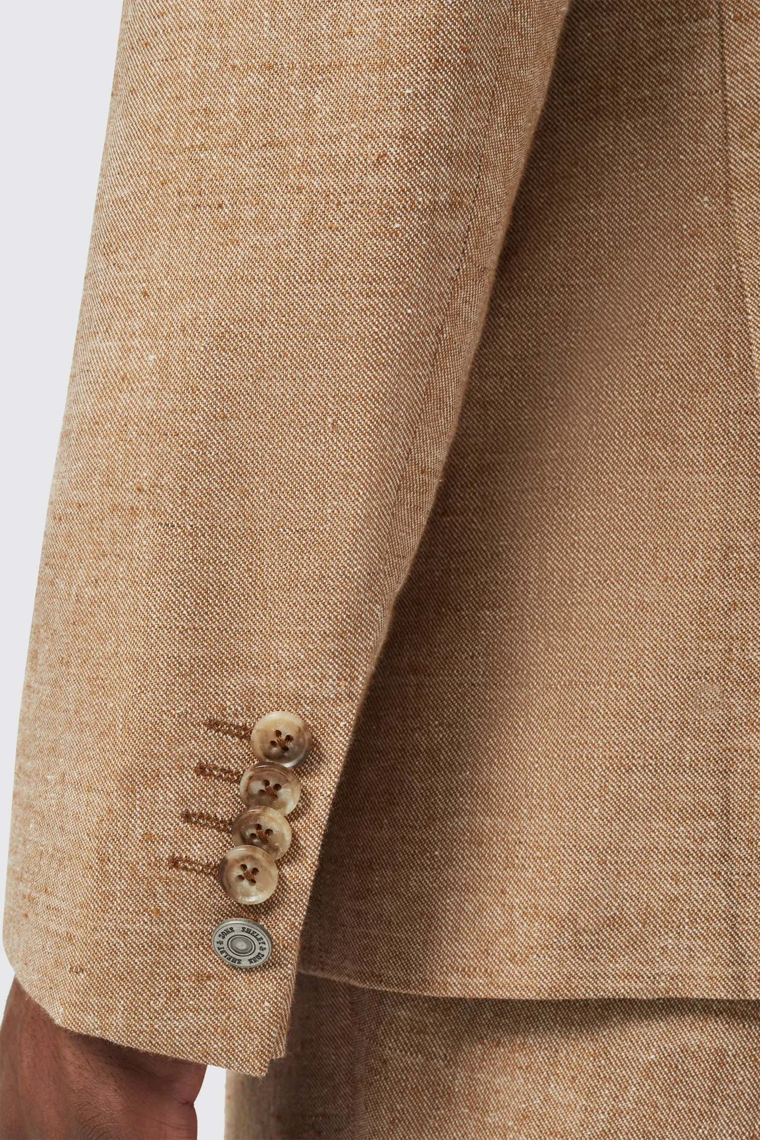 King Slim Fit Tan Linen Jacket - ARCHIVE