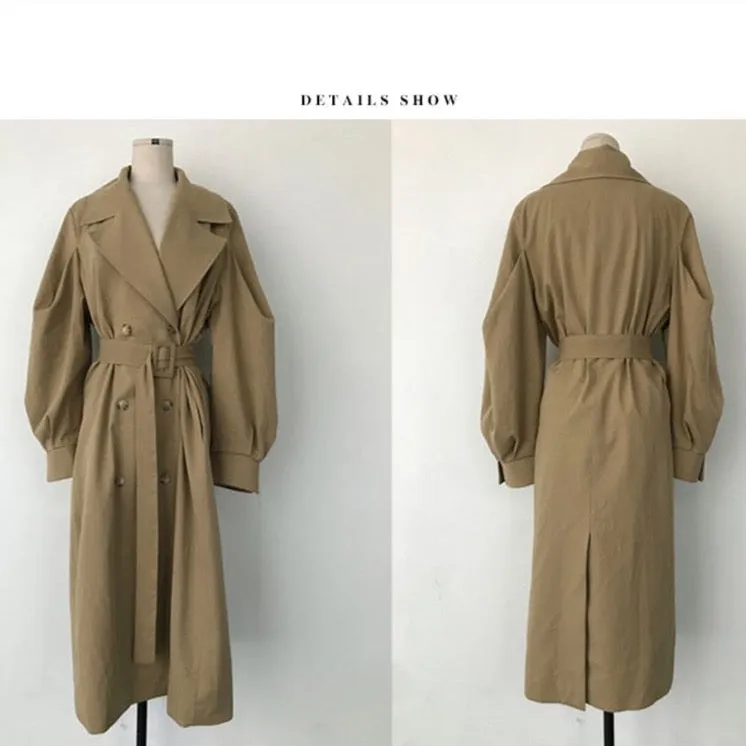 Klara Puffed Sleeved Trench Coat - 2 Colors