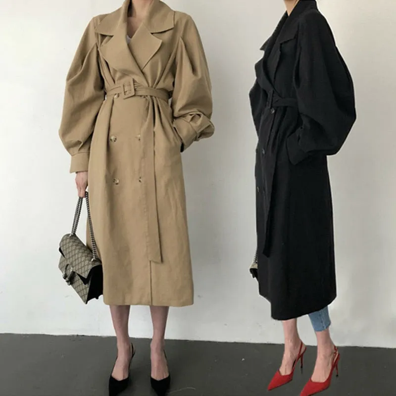 Klara Puffed Sleeved Trench Coat - 2 Colors