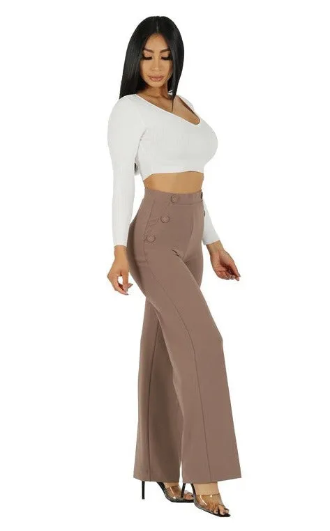 Knit Crepe Wide Leg Pants