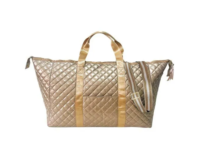 Lemonbella - The Debra Diamond sand Patent Weekender