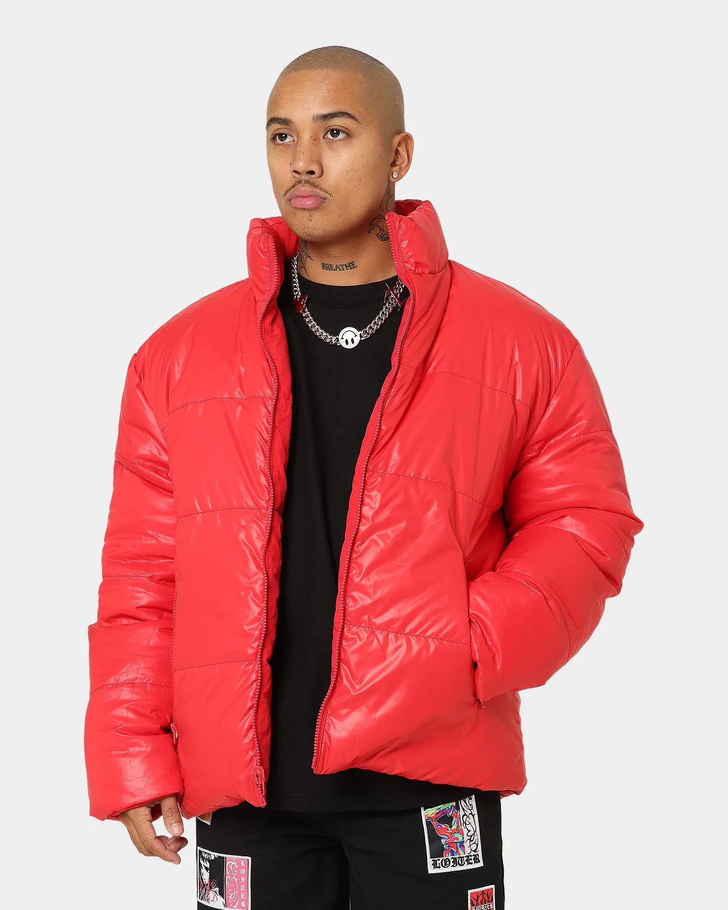 Loiter Certified Reversible Puffer Jacket Red