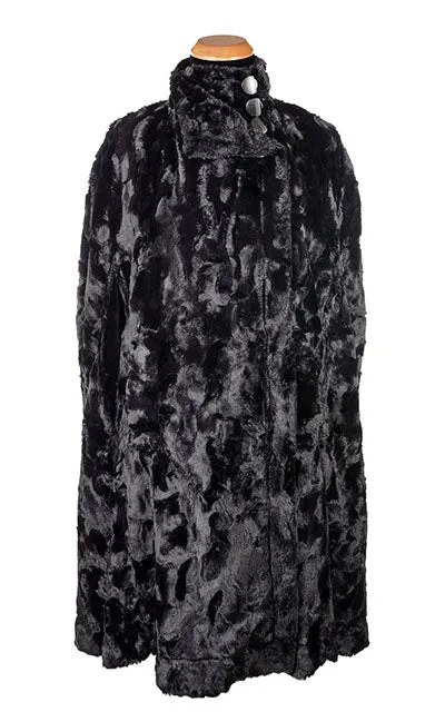 Long Cape - Cuddly Faux Fur in Black