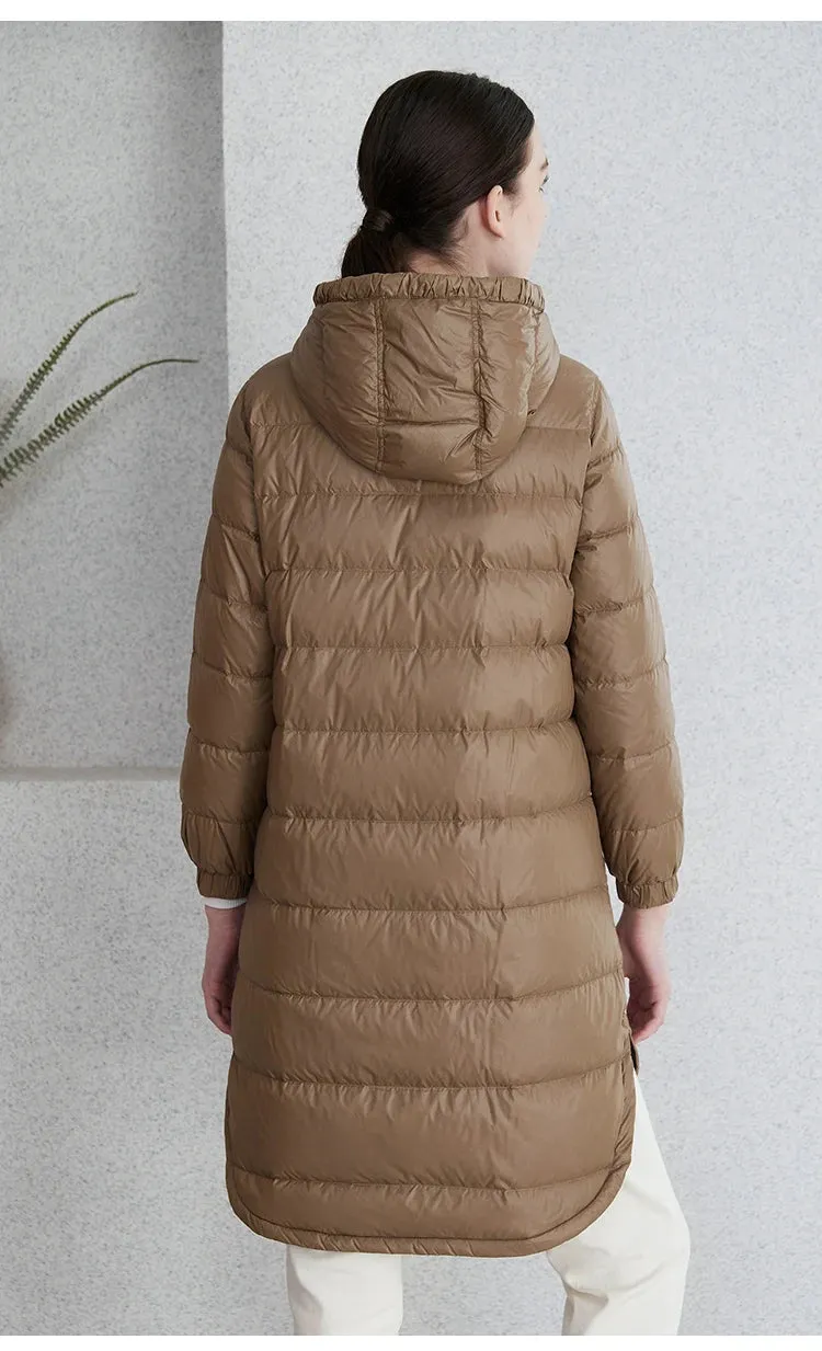 Long Hooded Puffer Down Jacket