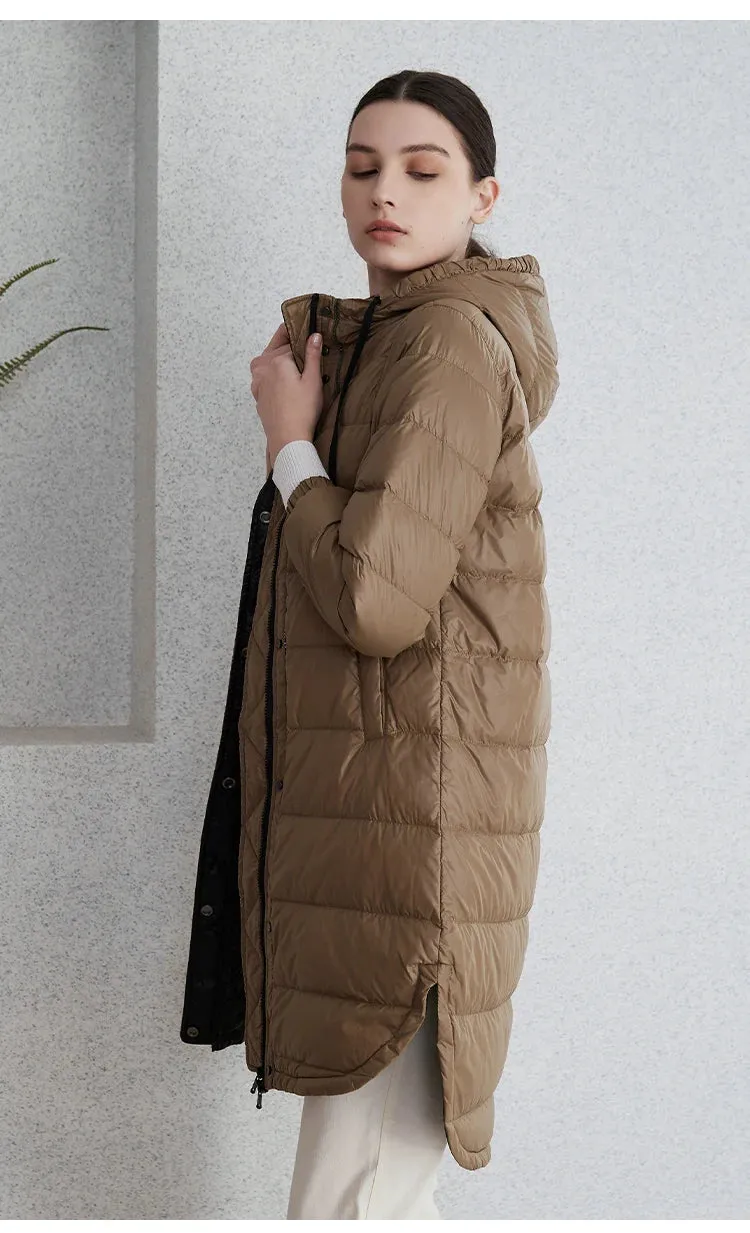 Long Hooded Puffer Down Jacket