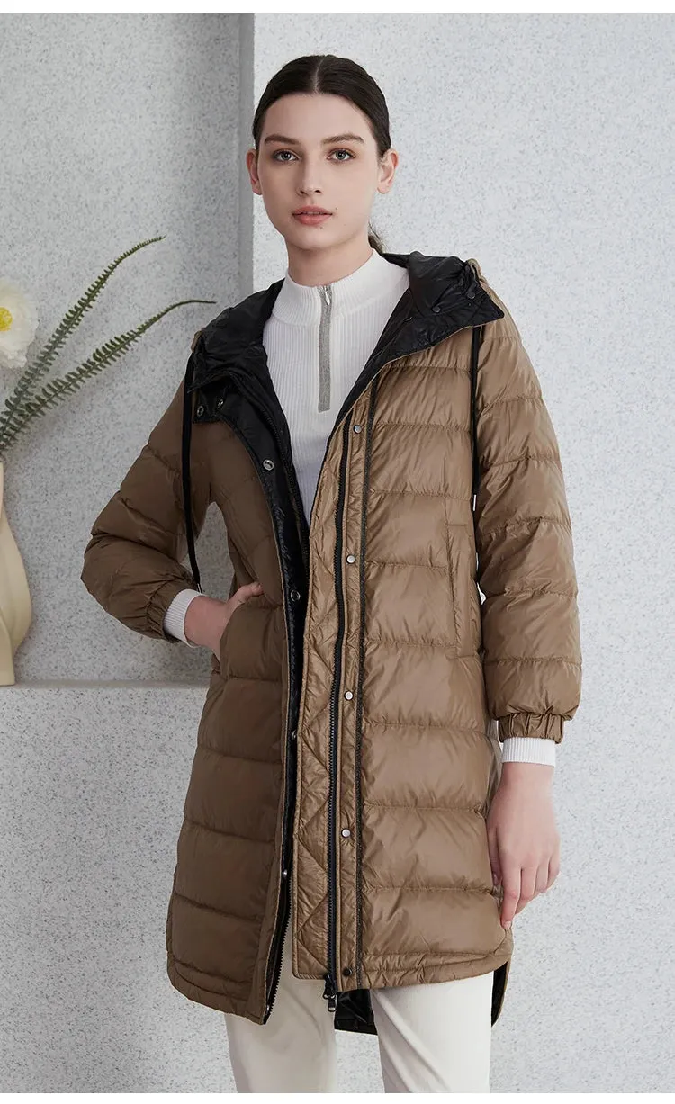 Long Hooded Puffer Down Jacket