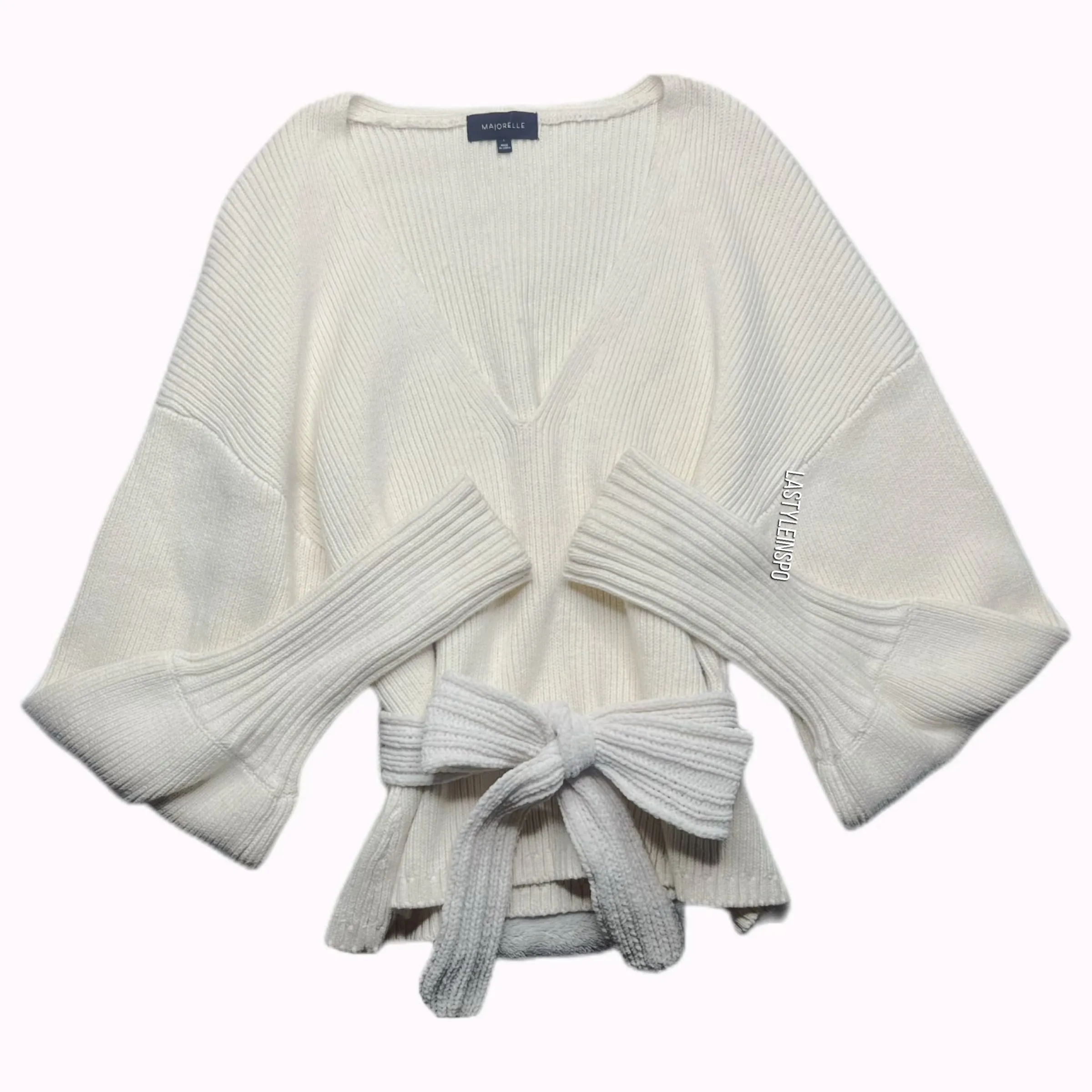 MAJORELLE Sweater Bow Creamy White Size Large