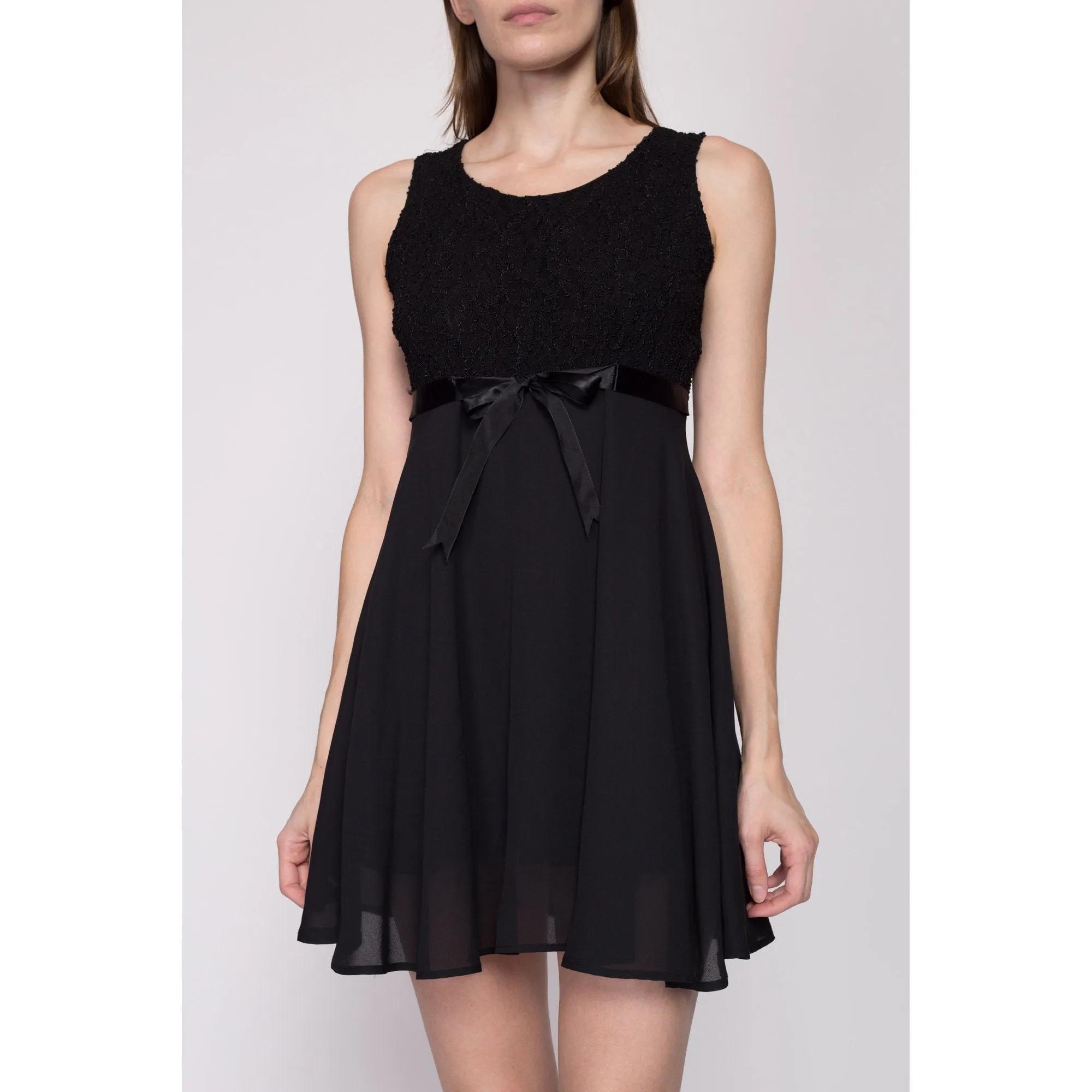 Medium 90s Black Babydoll Party Dress