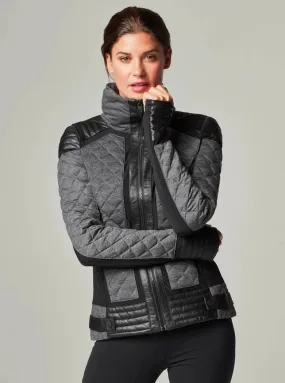 Mesh Inset Moto Puffer - Down Filled