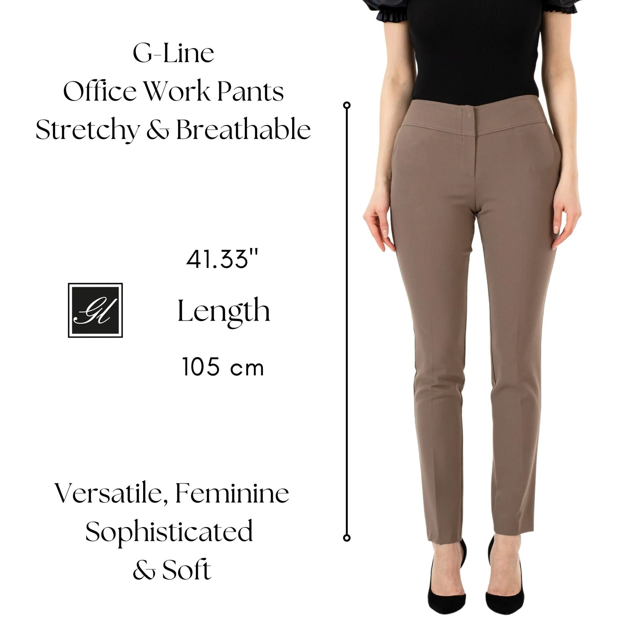 Mink Dress Pants Comfort High Waist Straight Leg Pants