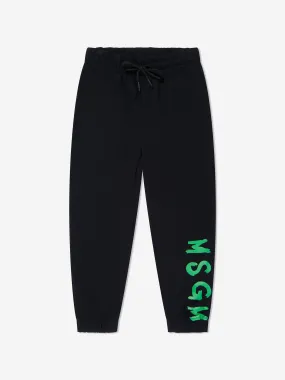 MSGM Kids Fleece Logo Joggers in Black