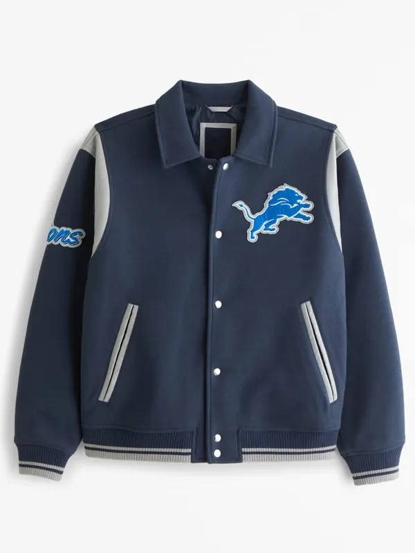 NFL DETROIT LIONS CLASSIC  WOOL VARSITY JACKET | NFL WOOL JACKET BY TJS