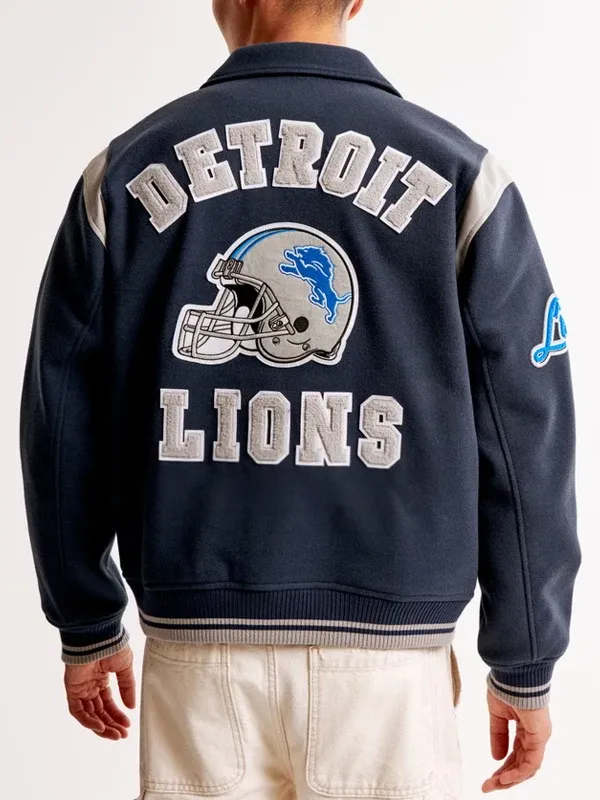 NFL DETROIT LIONS CLASSIC  WOOL VARSITY JACKET | NFL WOOL JACKET BY TJS