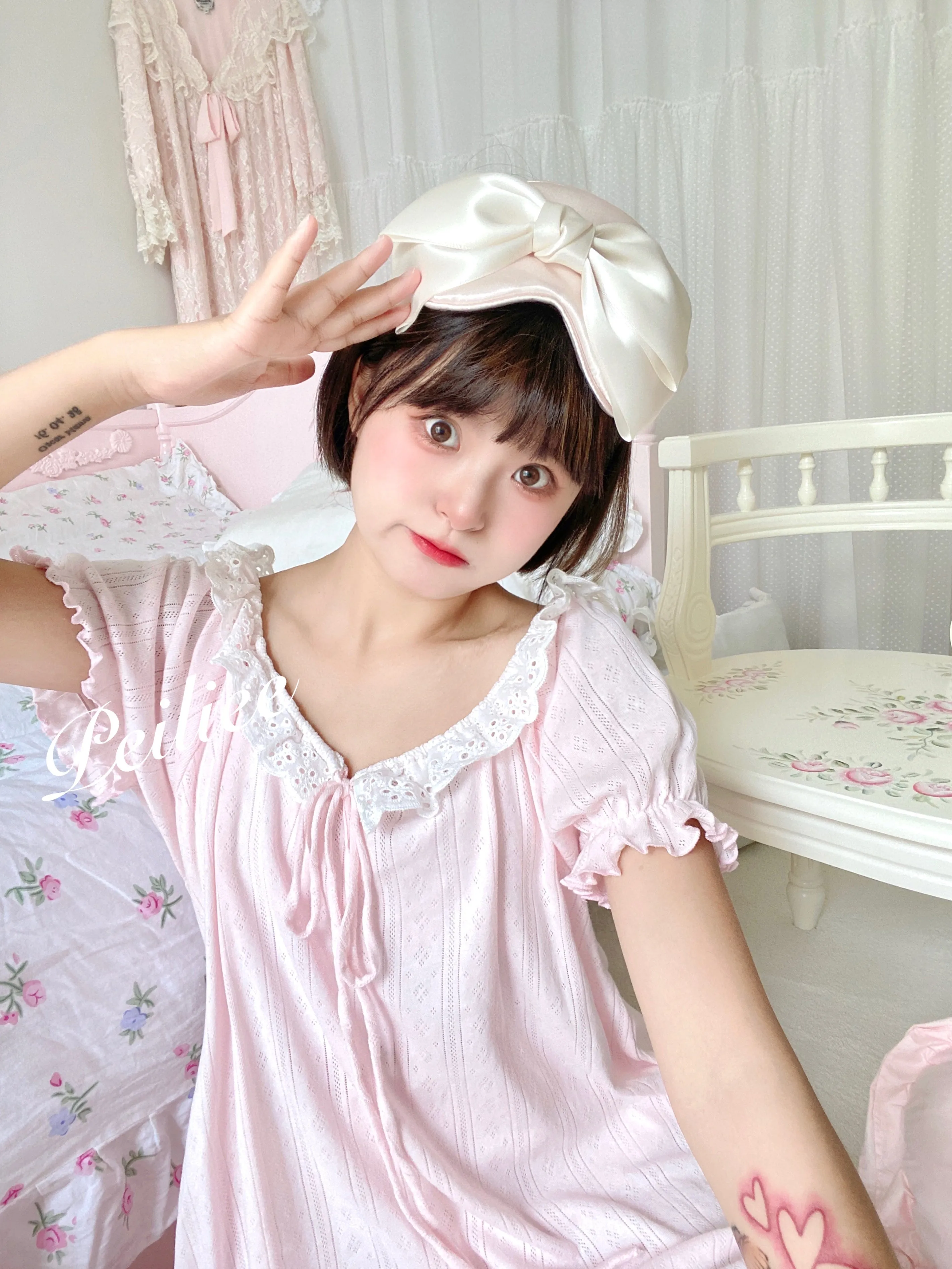 [Peiliee Design] Love is two hearts as one cotton sleepwear loungewear dress Christmas