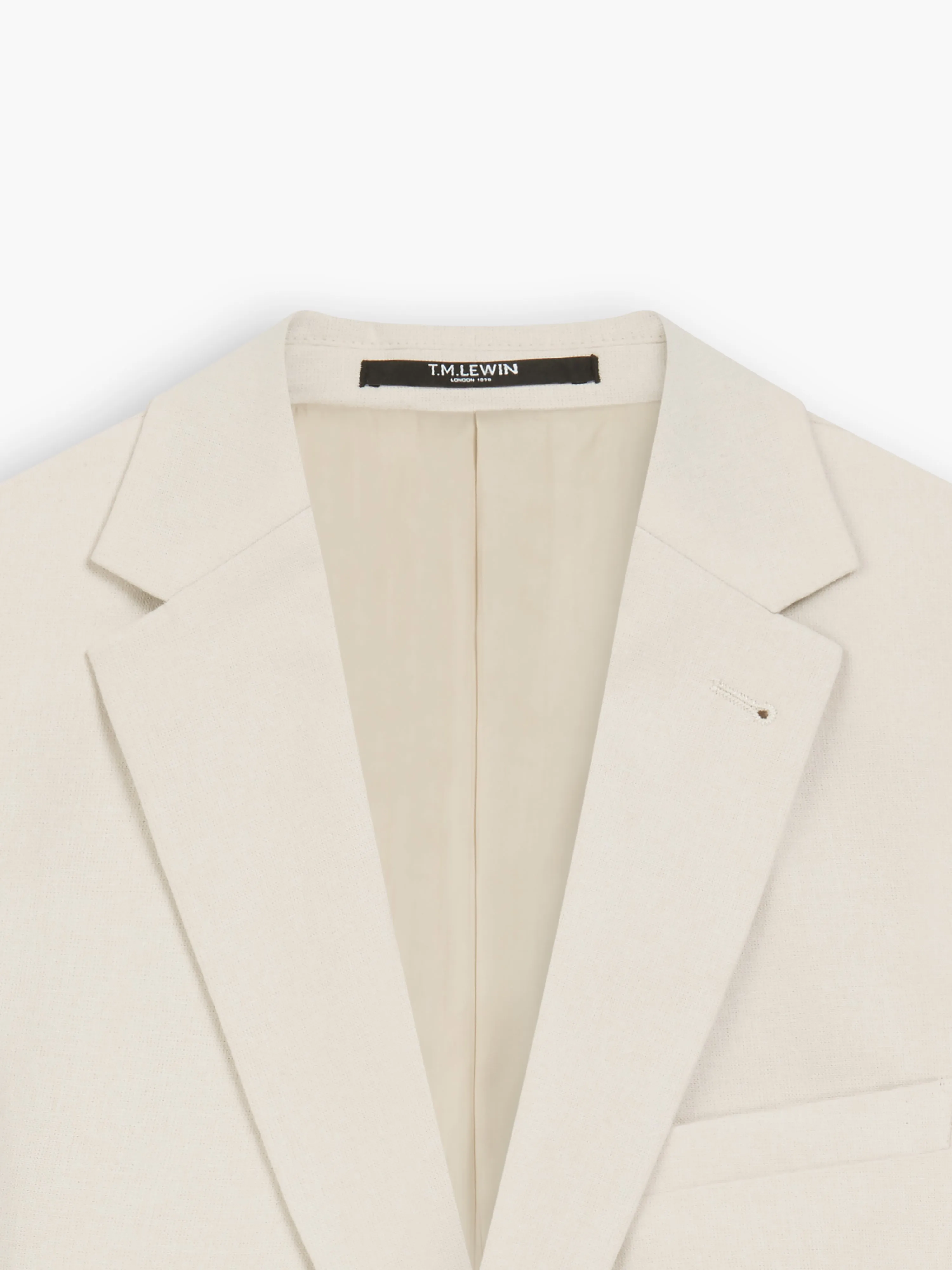 Piccadilly Linen Slim Ecru Suit Jacket