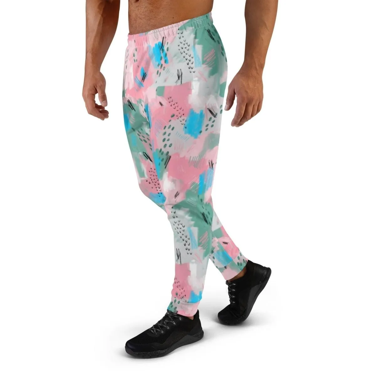 Pink Abstract Men's Street Joggers