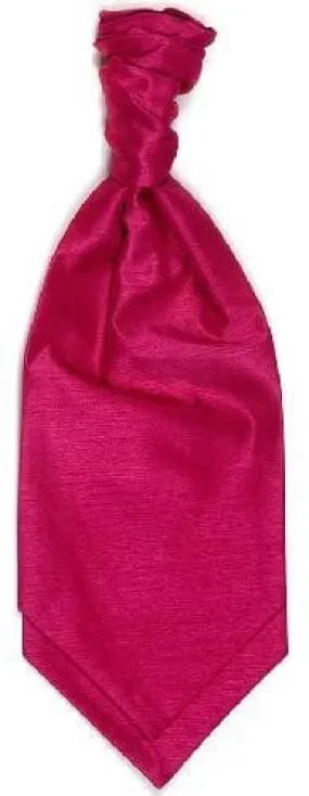 Polyester Shantung Ruche Tie - Fuschia