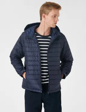 Puffer Jacket with Hood in Navy