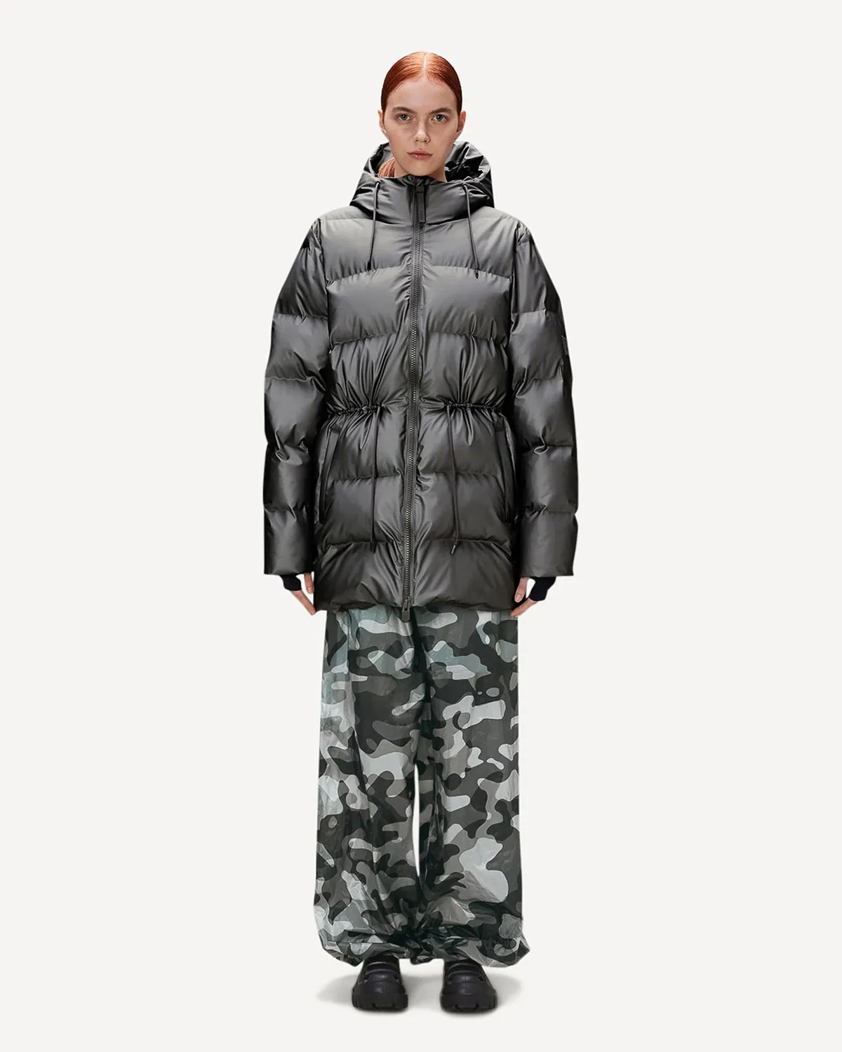 RAINS ALTA Long Puffer String W Jacket W3T4