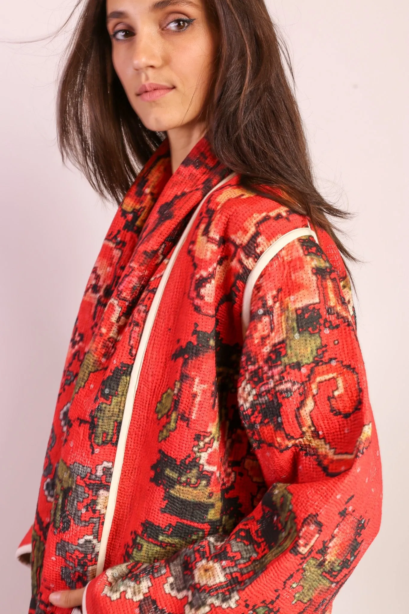 RED KANTHA JACKET COAT IMRA