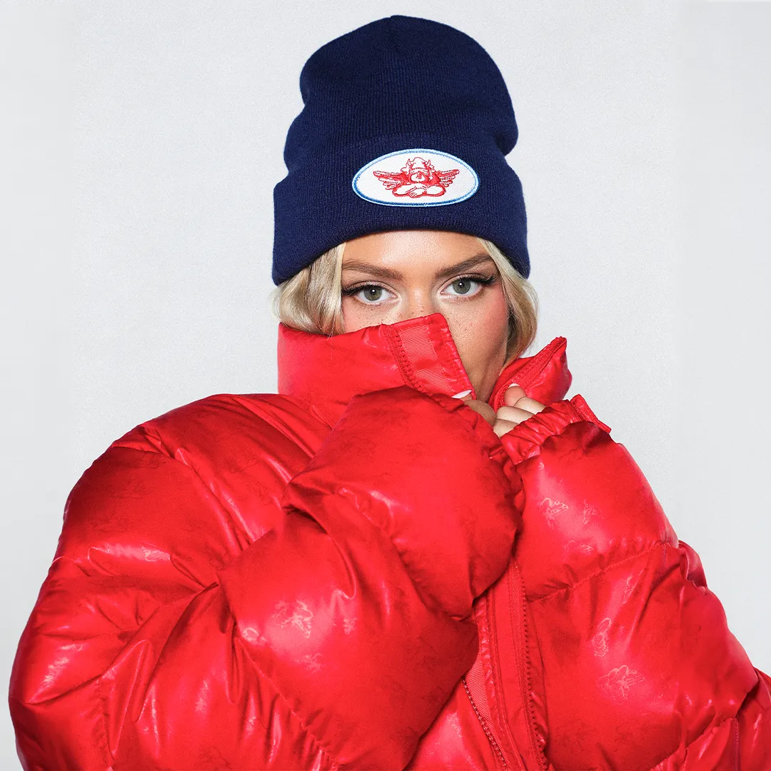 Red Puffer Logo Jacket