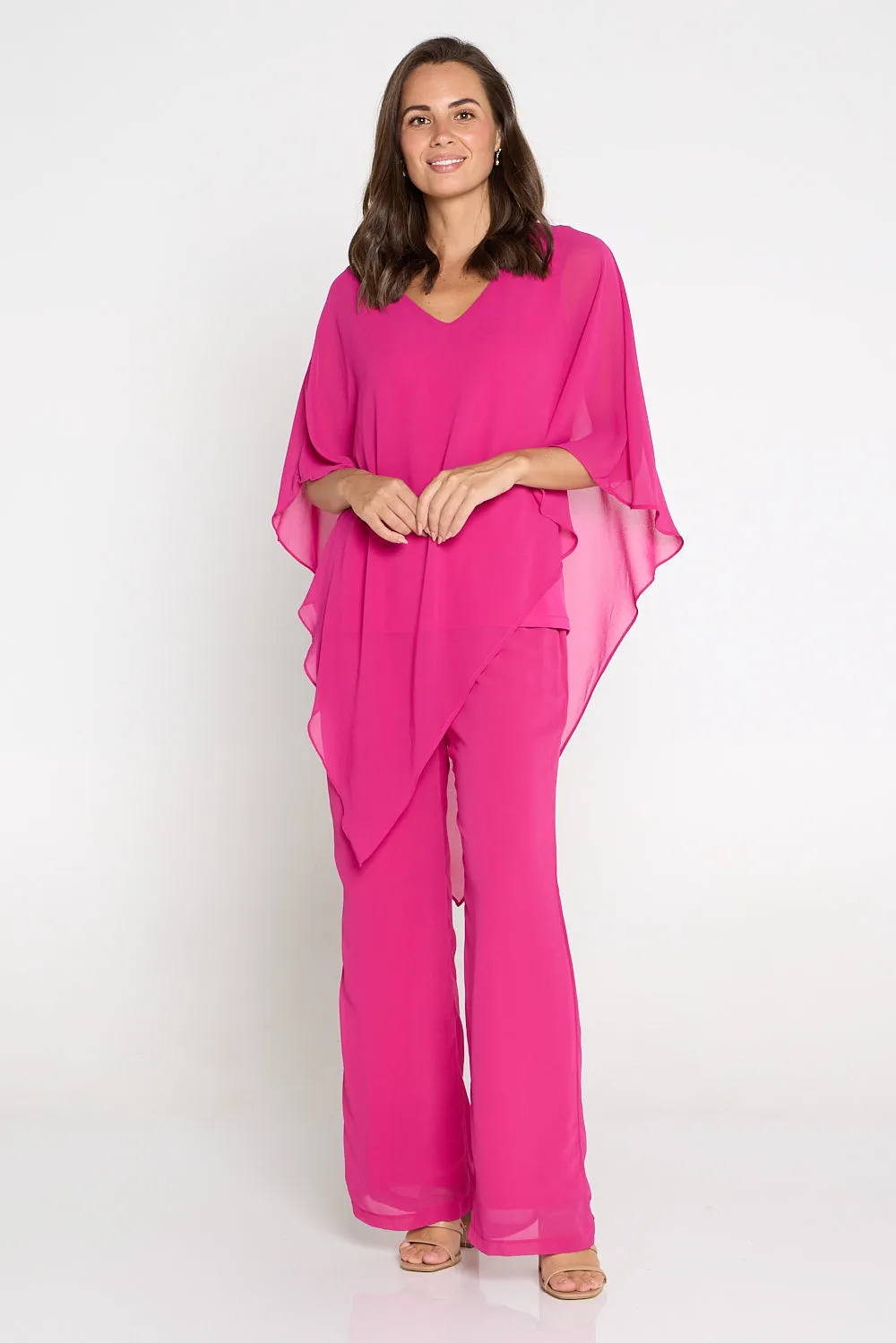 Rendezvous Chiffon Pants - Hot Pink