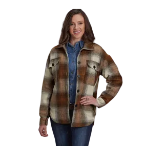 Roper Women's Brown Scale Plaid Flannel Shirt Jacket