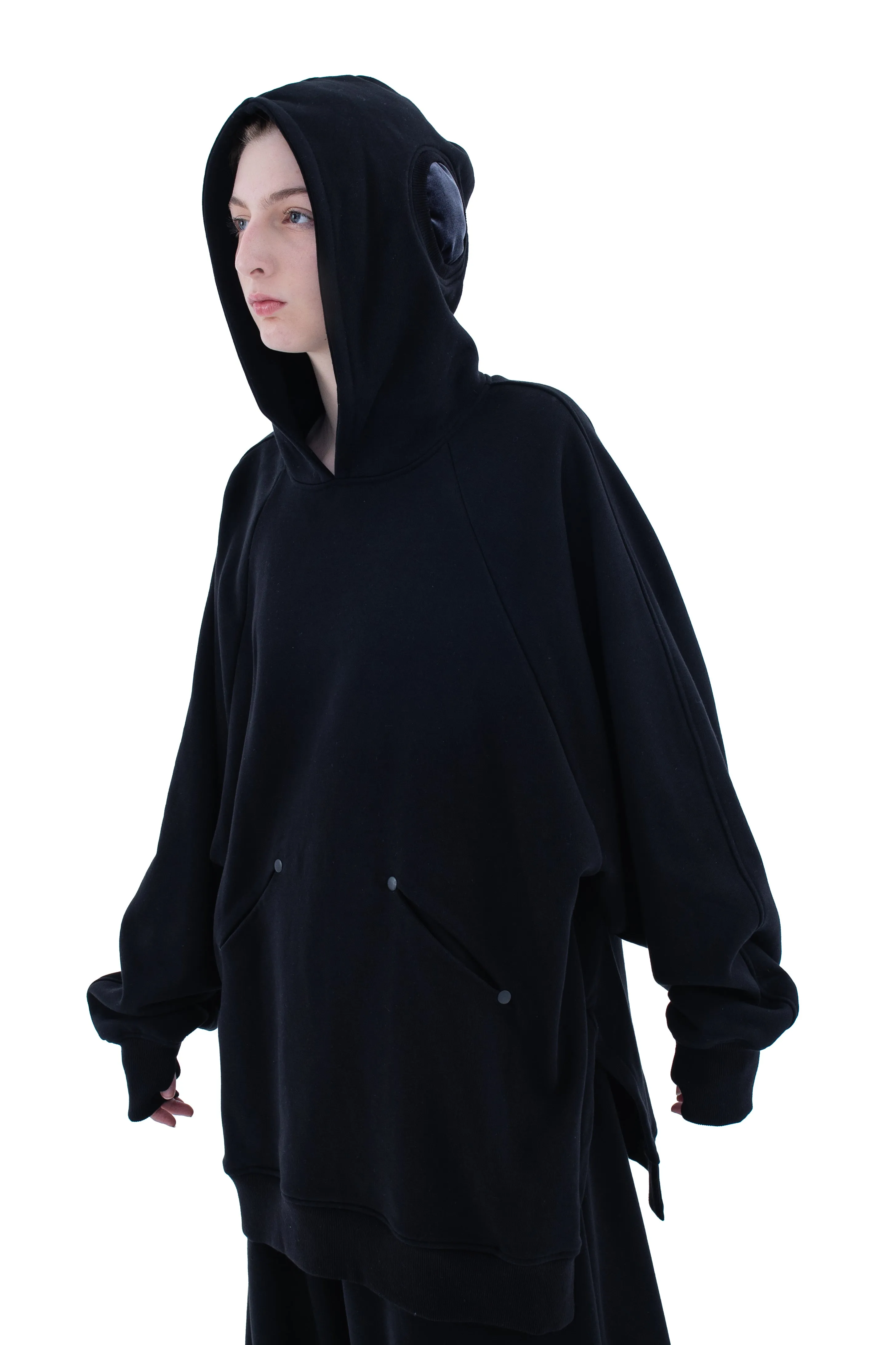 RUN(A)WAY BLACK CUT OUT HOODIE